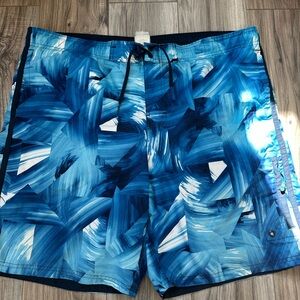 Nike Patterned Men's Swim Shorts with Mesh Lining Beach in Blue Size Large